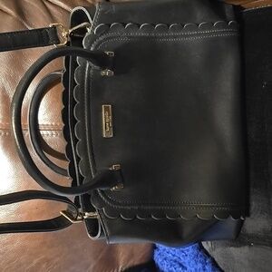Kate Spade Black Satchel with Black & Gold Crossbody Straps
